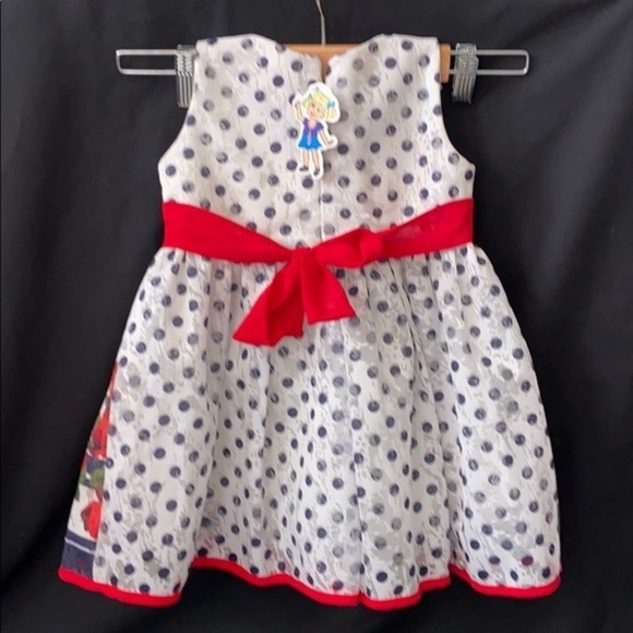 Archana Girls 18 Months White Floral Polka Dot Layered Dress NWT - Picture 8 of 8